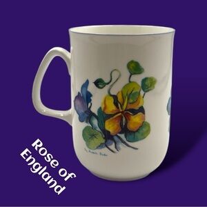 Ann Anderson Studio Rose of England Pansy Teacup Bone China